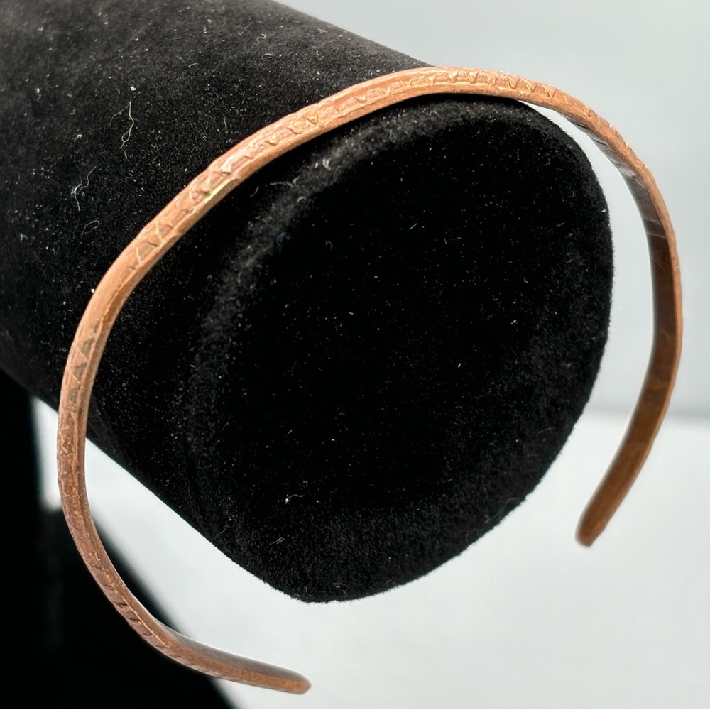 Textured Copper Bangle Bracelet - image 5